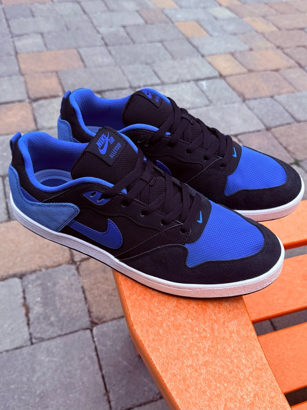 Mens Nike SB Alleyoop Black Royal Blue Skateboard Shoes US Size 11.5 CJ0882-004